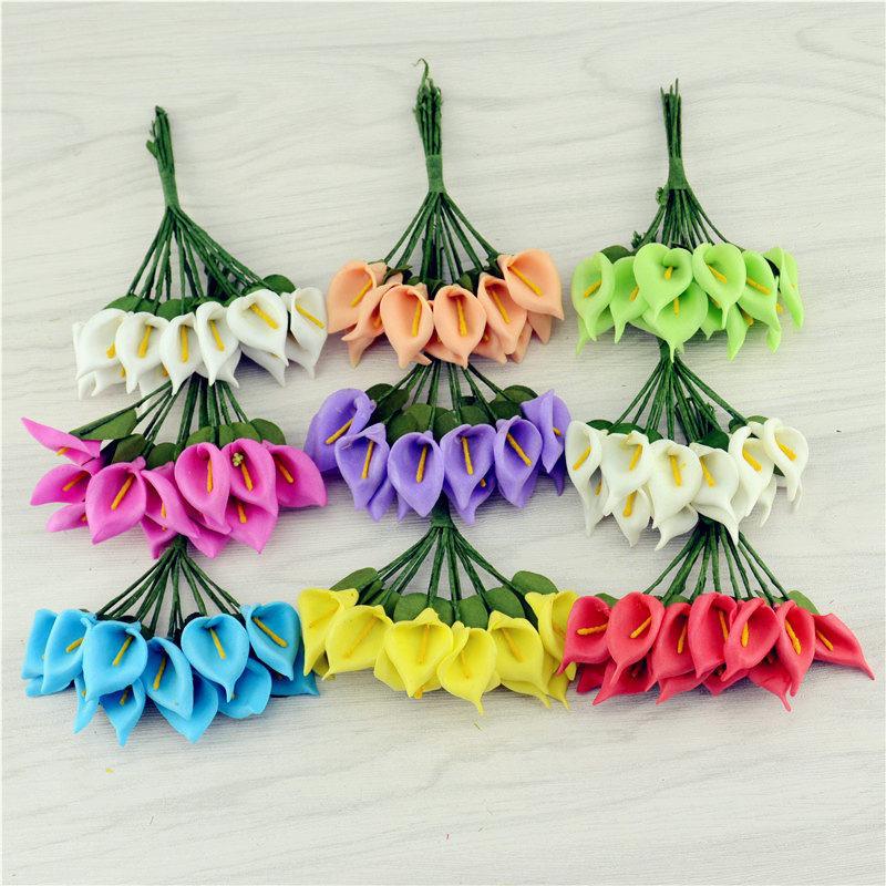 Simulation Calla Lily Foam Paper Flower DIY Decor Accessory, Handmade Candy Box & Envelope Decoration.