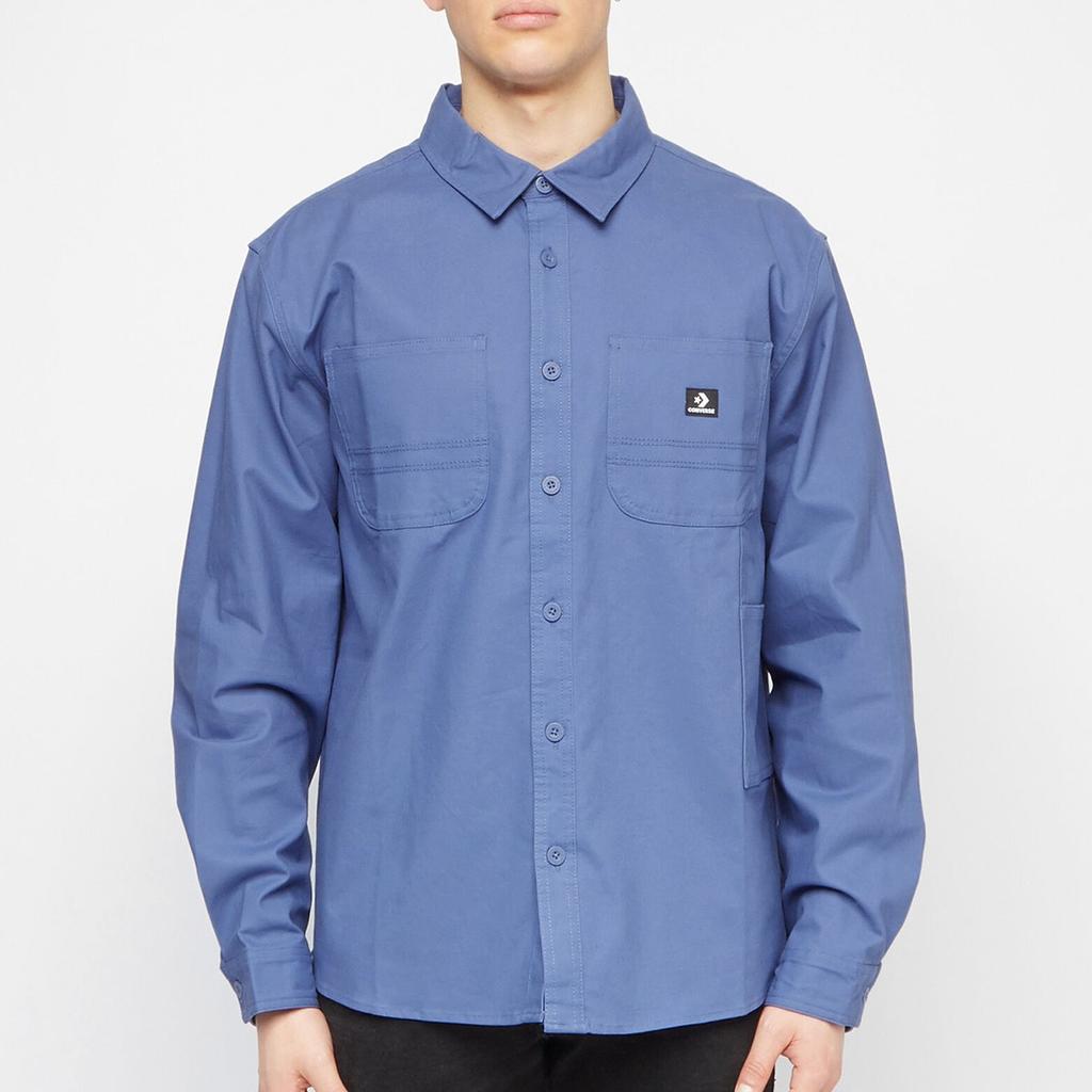 Converse Carpenter Pocket Button Down Long Sleeve Shirt Asia Sizing 'Vintage Blue' Men's 10022950-A02