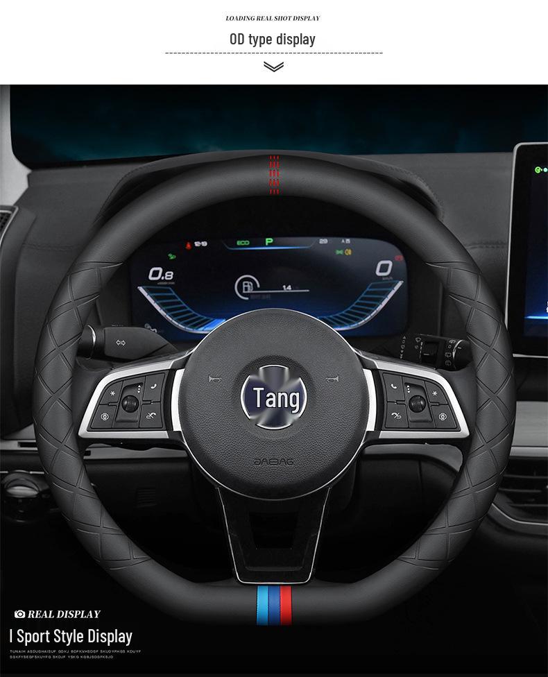 BYD Genuine Leather Steering Wheel Cover for Tang, DMI Yuan, Song Pro, Qin Plus, Dolphin, F3, S7