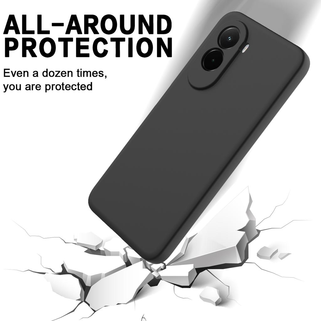 Dla Xiaomi Poco M7 4G (169mm) Płynne silikonowe etui na telefon z paskiem na rękę