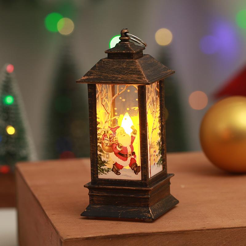 Santa Claus Christmas Lantern Candle Holder Night Light