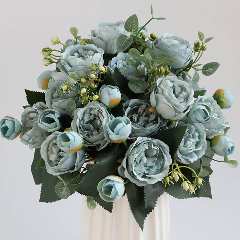 Artificial Flowers Silk Rose Outdoor UV Protection Wedding Party Bridal Bouquets Home Garden Room Yard Decorations Diy Gifts Box
