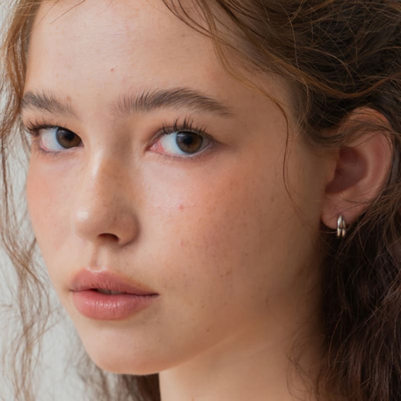 

Ssecondo [Silver925]Two line layered silver earring, Eilish_2 colors Gold