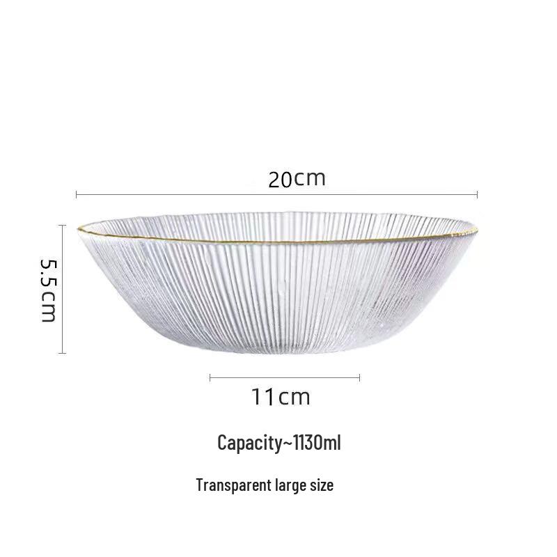 

ZISIZ Transparent Glass Gold Rim Dinnerware Set