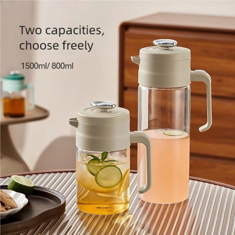 Extra Große 800/1500ml Teekanne mit Sieb und festem Borosilikatglas, auslaufsicheres Design für Eistees und Fruchtaufgüsse