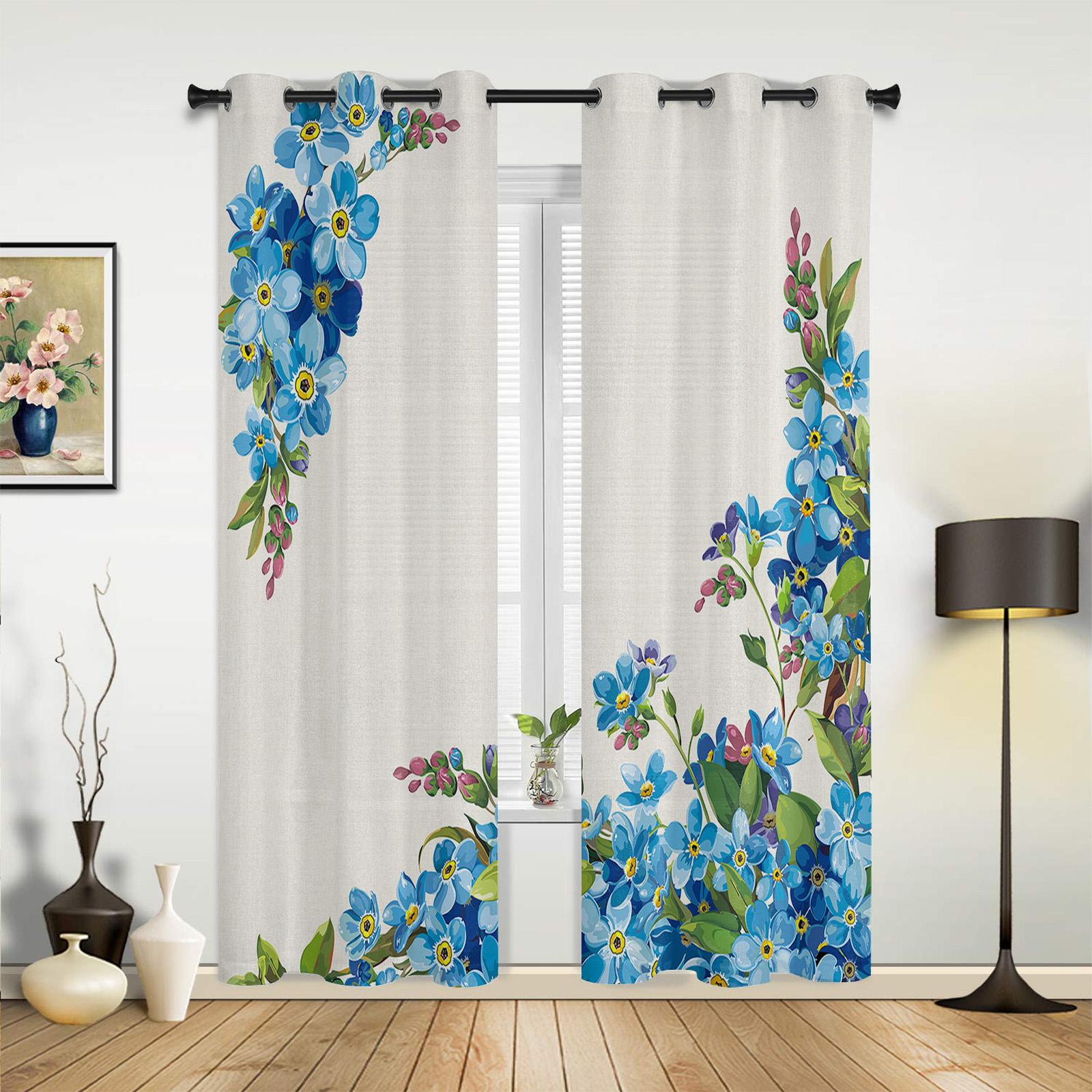 Синие акварельные цветы — фото 3