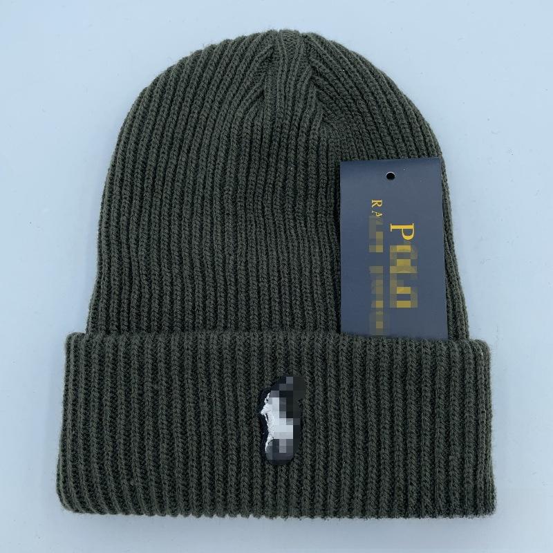 

Animal Pony Embroidered Knitted Hat Versatile Thick Warm Hat For Casual Wear Army Green