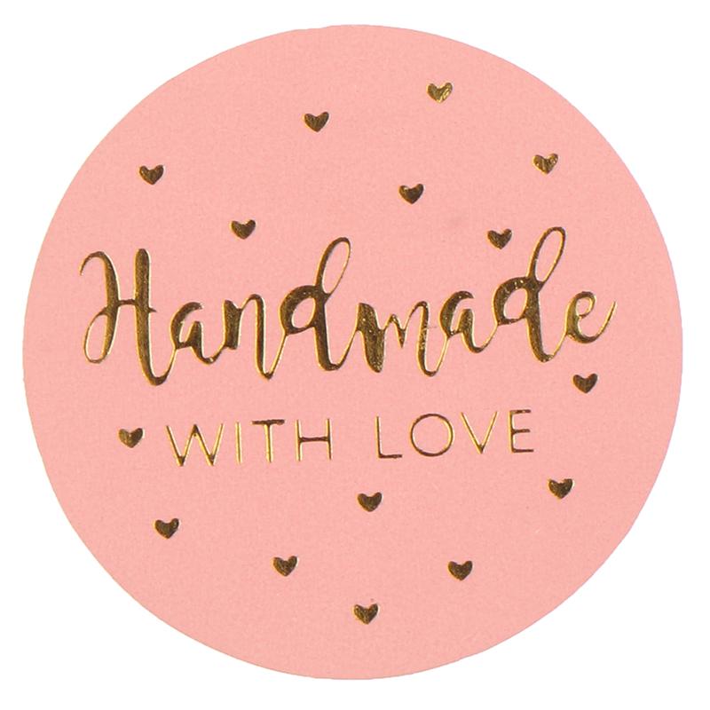 500 st Rosa Tack för din beställning Sticker Kraft Labels Sticker