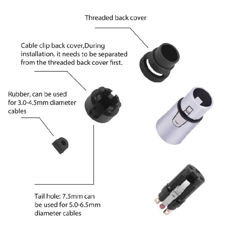 2PCS Auditory 3Pin Mic Connectors, Male And Female Plugs For Secure Soldering And Superior Sound