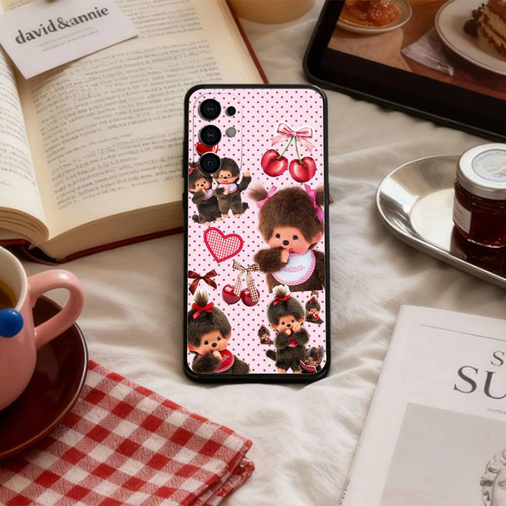 Plush Doll M-Monchhichis   Phone Case For Samsung S 25,24,23,22,30,21,10,9,Ultra,Plus,Lite,FE,4,5 G Soft Black Case