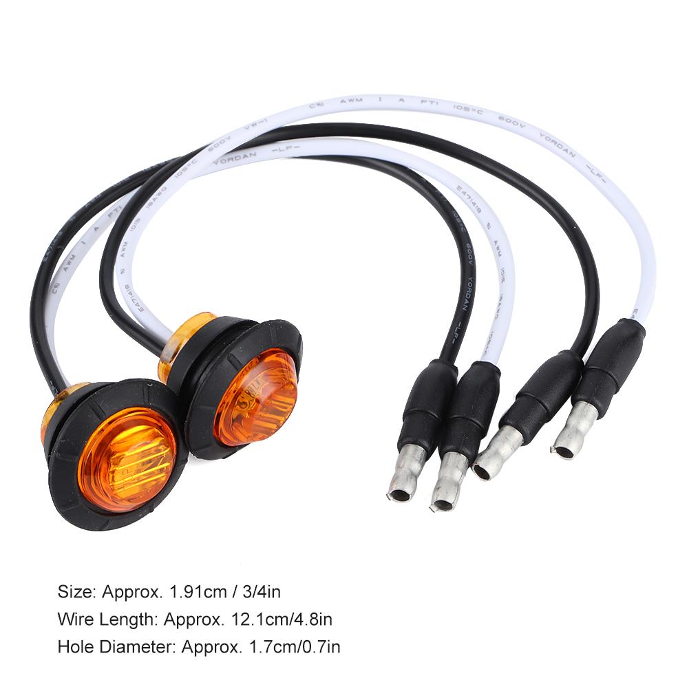 10pcs 3Celsius4in LED Side Marker Light Clearance Lamp with   Terminal 12V for Car Trailer Truck Yacht