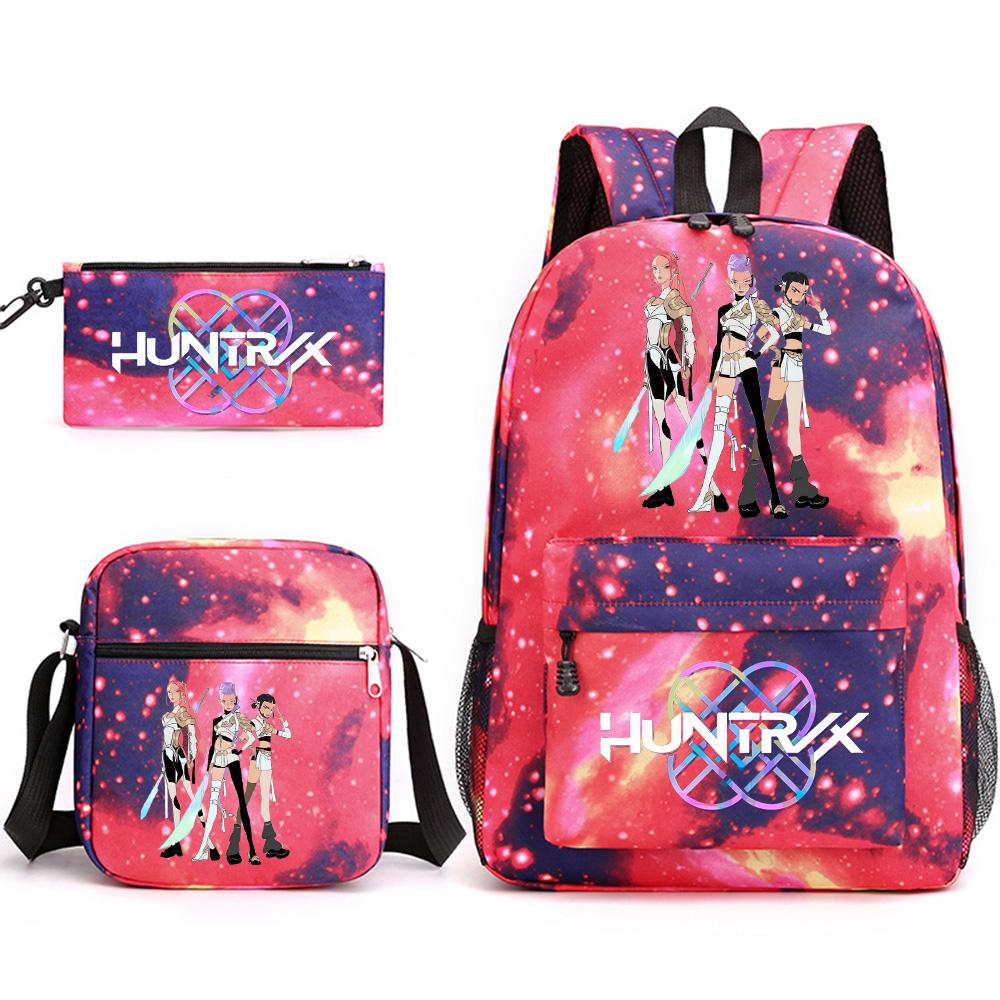 3Pcs/set Anime Printed Backpack with Shoulder Bag Pencil Case for Teenager Student Boy Girl SchoolBag Large Capacity Waterproof Bookbag Kid Gift