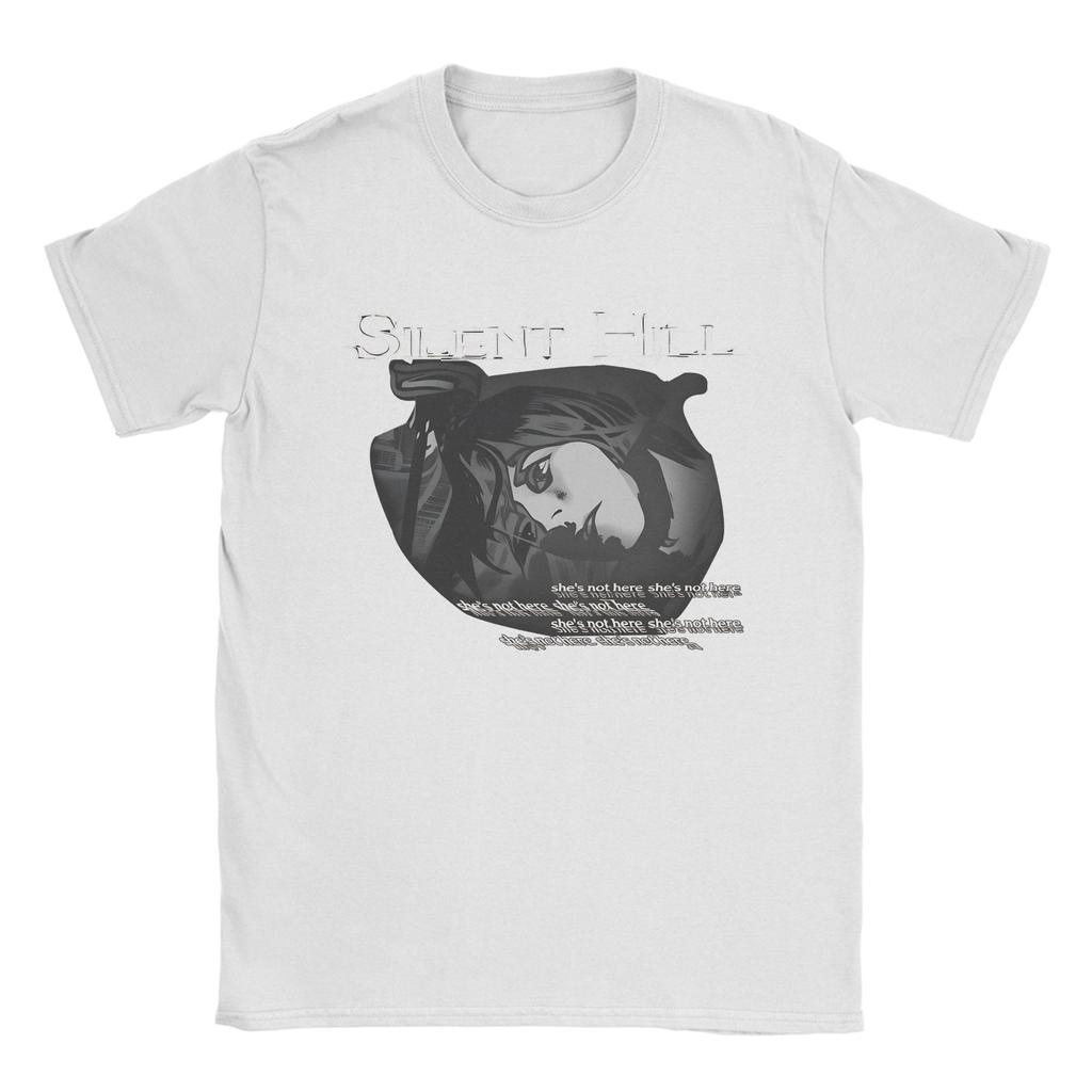 Vintage TShirt Silent Hill Pure Cotton T Shirts Novelty Tee Shirt for Unisex Summer Aesthetic Custom DIY Short Sleeve Tops