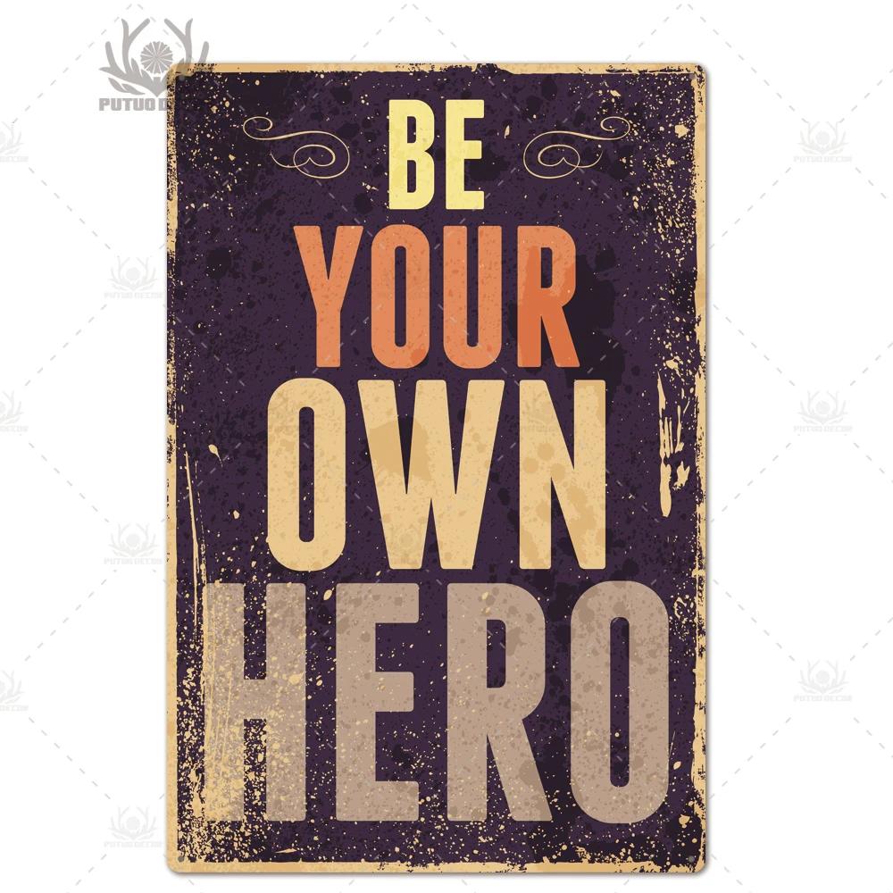 Putuo Decor Quote Metal Sign Plaque Metal Vintage Tin Sign Home Decor Decorative Metal Poster Wall Decor