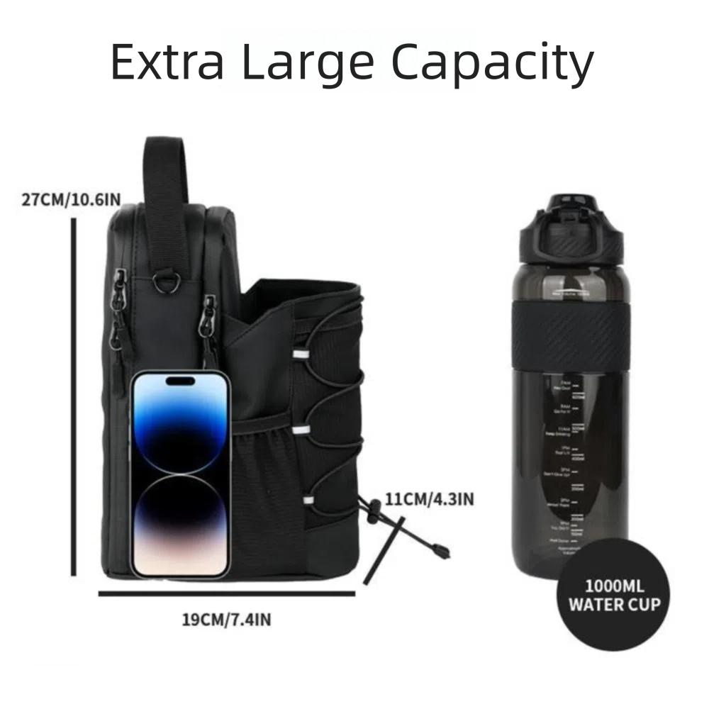 Adjustable Water Bottle Sling Bag Magnetic Crossbody Sports Bag Gym Bottle Bag Travel