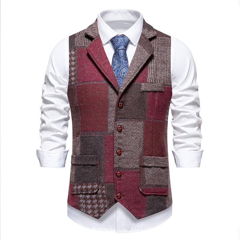 Men's European Medieval Retro V-Neck Business Casual Vest