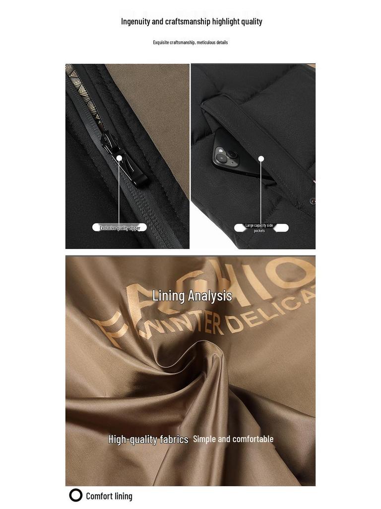 Herren 2025 Winter gefütterter Baumwollmantel mit abnehmbarer Kapuze - Business Casual Warme Oberbekleidung
