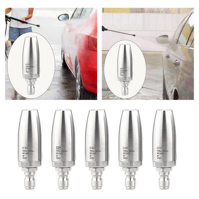 Portable Rotating Nozzle Stainless Steel 1/4 Quick Connect Pressure Washer Tips 3625 PSI Spray Head Hot and Cold Water