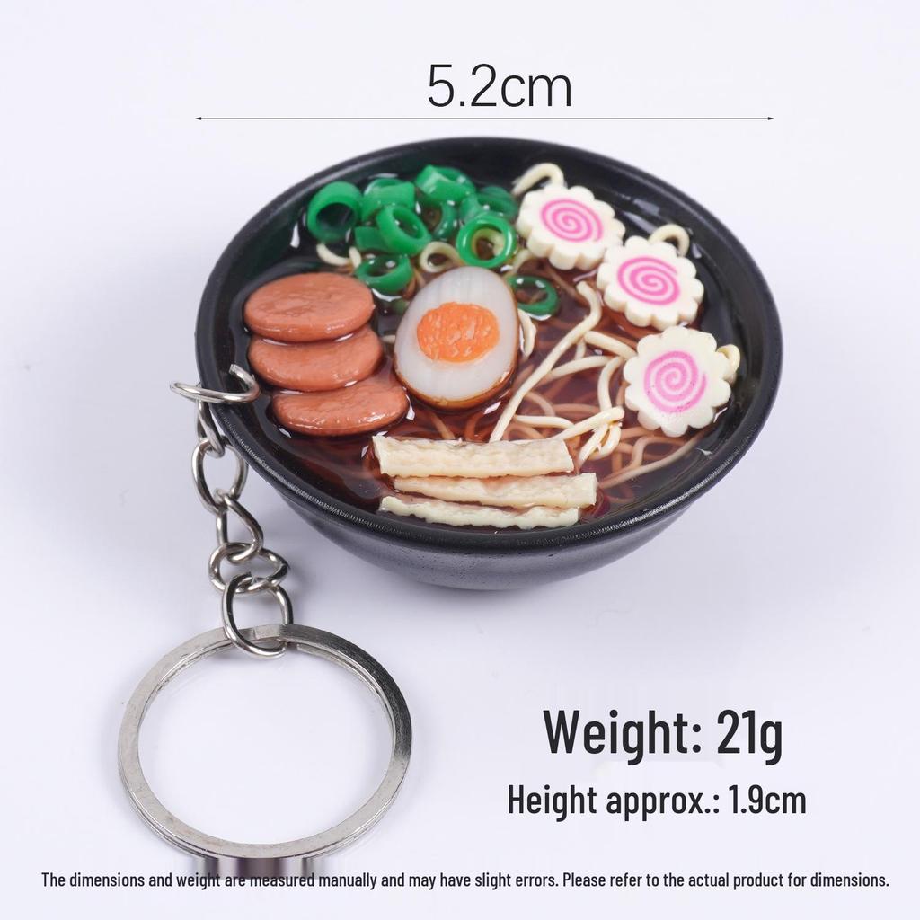 Japanese Ramen Keychain: Large Seafood Noodle Bowl Pendant and Claw Machine Toy