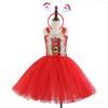Kids Christmas Elf Costume Halloween Elf Dress Up Outfits with Dress and Christmas Hat (Or Headband) for Girl Christmas F0S4
