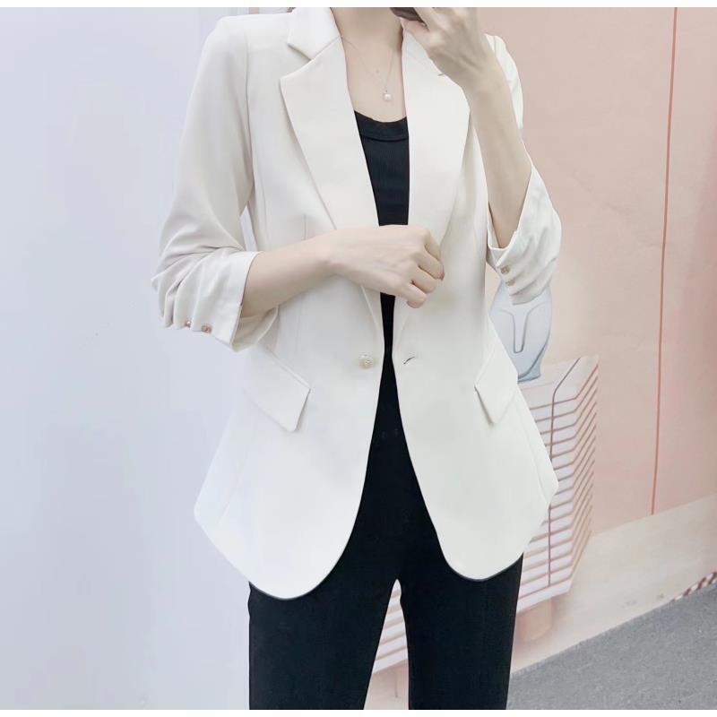 Spring 2026 Han Style Lapel Solid Color Short Suit Jacket