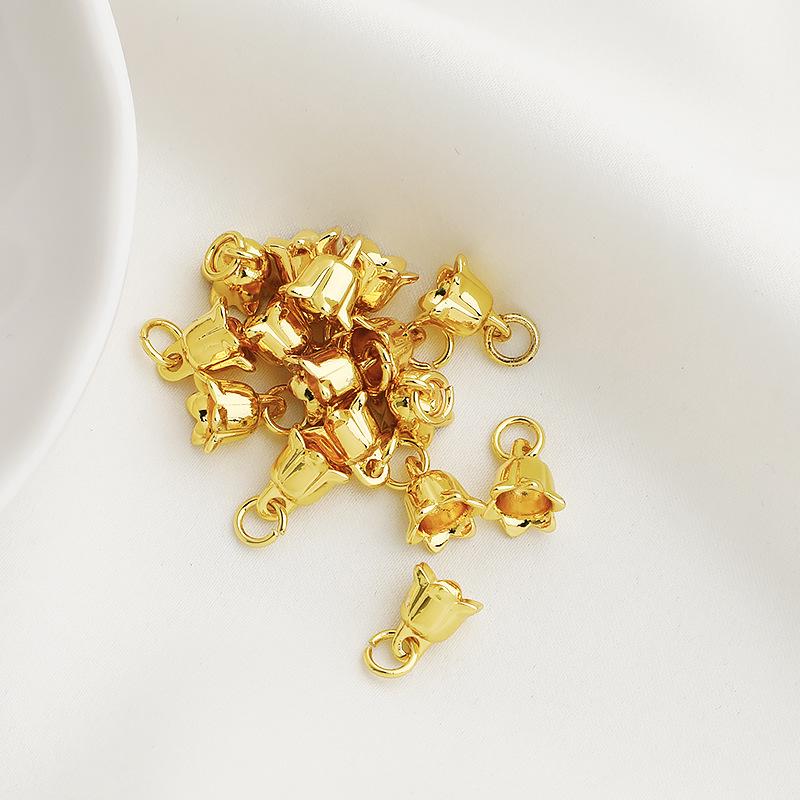 14K Gold Filled Schmuckset: Farbhalte-Ring, Prunkwinde-Anhänger, Maiglöckchen-Halskette, Ohrringe und DIY-Accessoires.