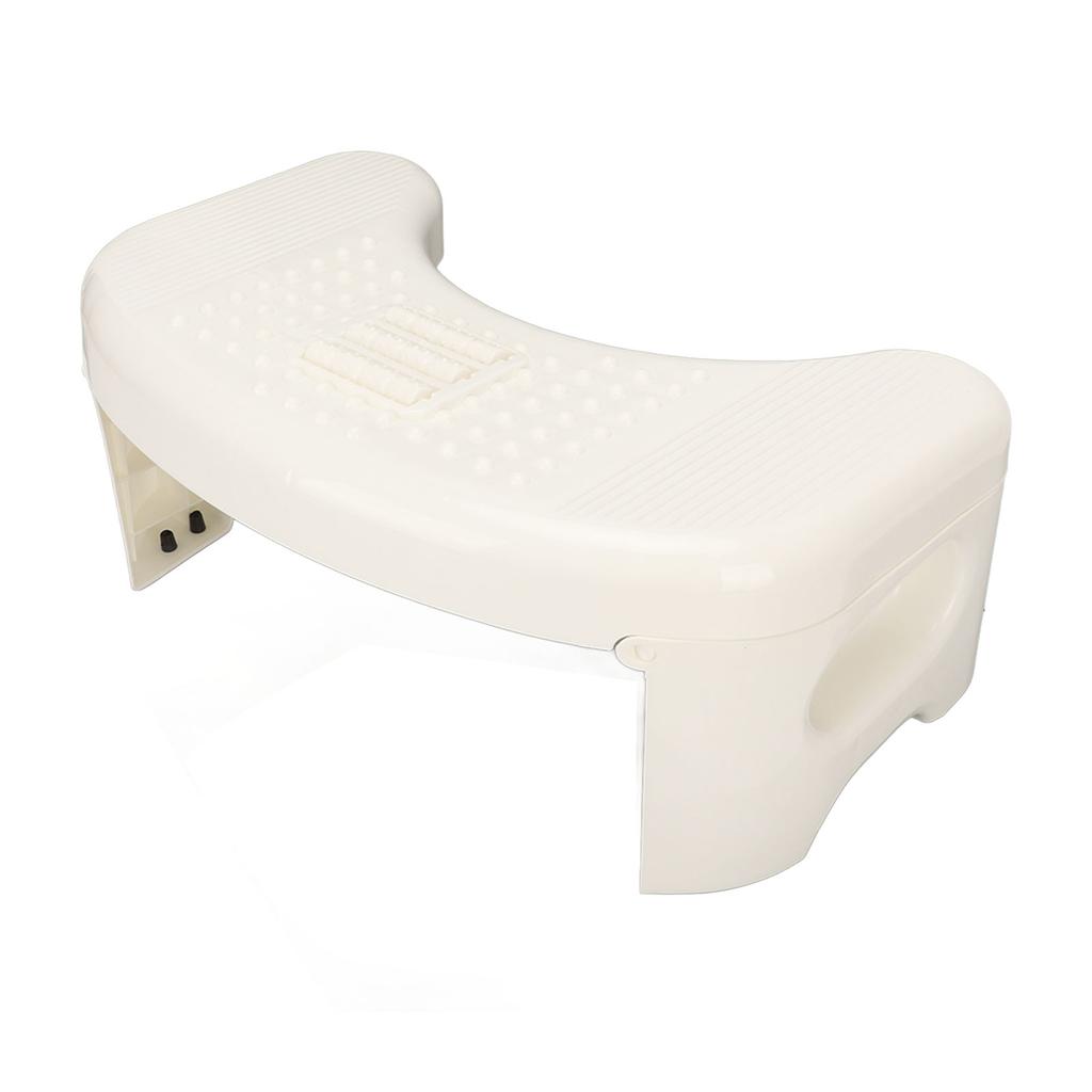Toilet Stool Foldable Curve U Design Antislip Portable Easy Storage Poop Stool for Batchroom White