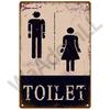 HD Tin Sign Funny Toilet Restroom Vintage Retro Metal Tin Sign Set for Bathroom Wall Decor