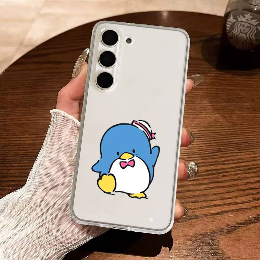 Cute T-TuxedoSam Phone Case For Samsung Galaxy S21 S22 S23 S24 S25ULTRA FE Ultra Plus5G A52S Transparent Cover