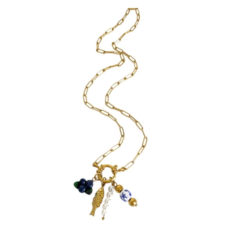 Simple Necklace Fashionable Pendant Necklace Grape/Blueberry Neck Jewelry Perfect for Youthful Couple or Close Friend 1