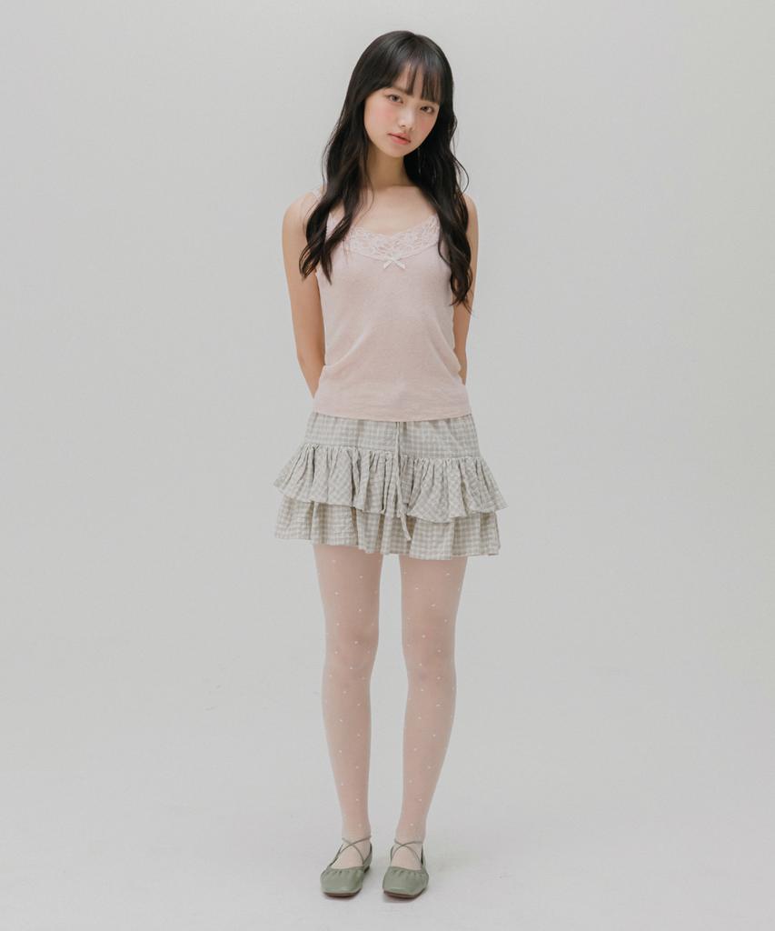 Mellotoli Heart Punching Sleeveless Knit Top (Deep Pink)