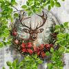 Vintage Christmas Reindeer Aluminum Wall Art X Inch Iron Sign for Home Cafe Garage Decor Festive Tin Craft