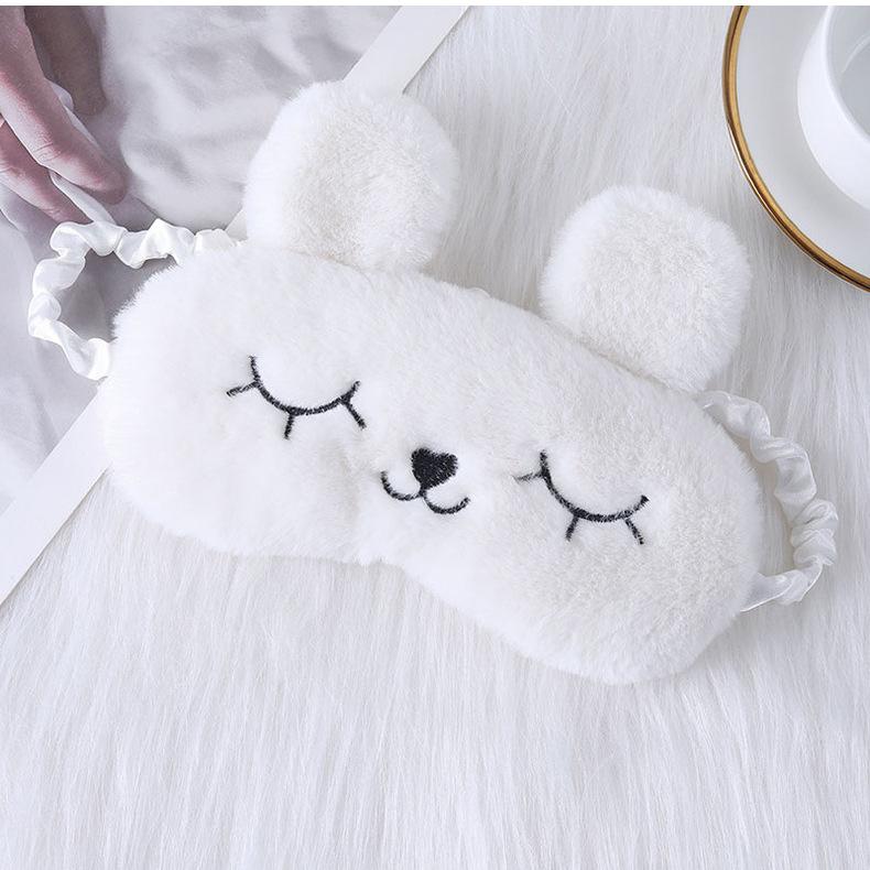 1Pc Cute Cartoon Rabbit Plush Sleeping Eye Mask Comfortable Sleep Mask Sleep Aid Traveing Home Shading Light Eye Cover Eyeshade
