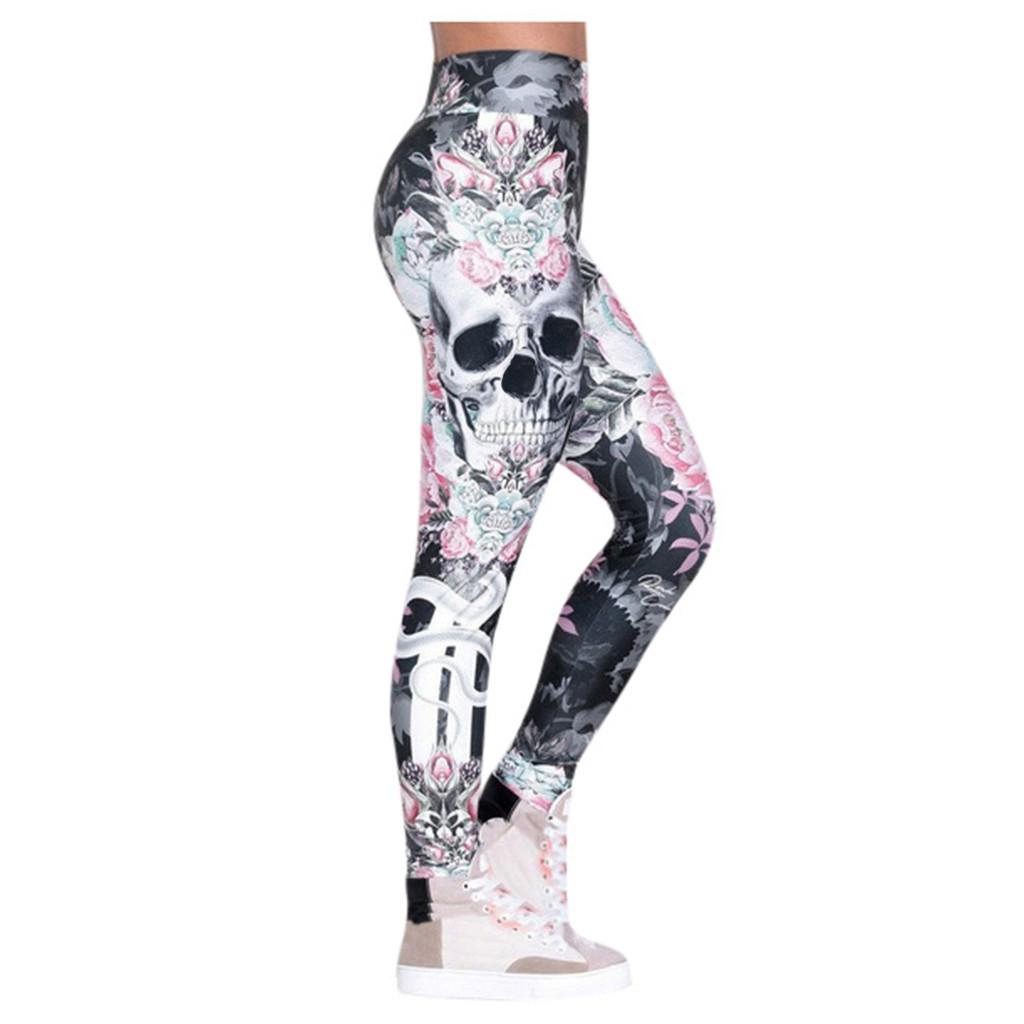 Women Fashion  Printed Skinny Slim High Waist Yoga Leggings Pants