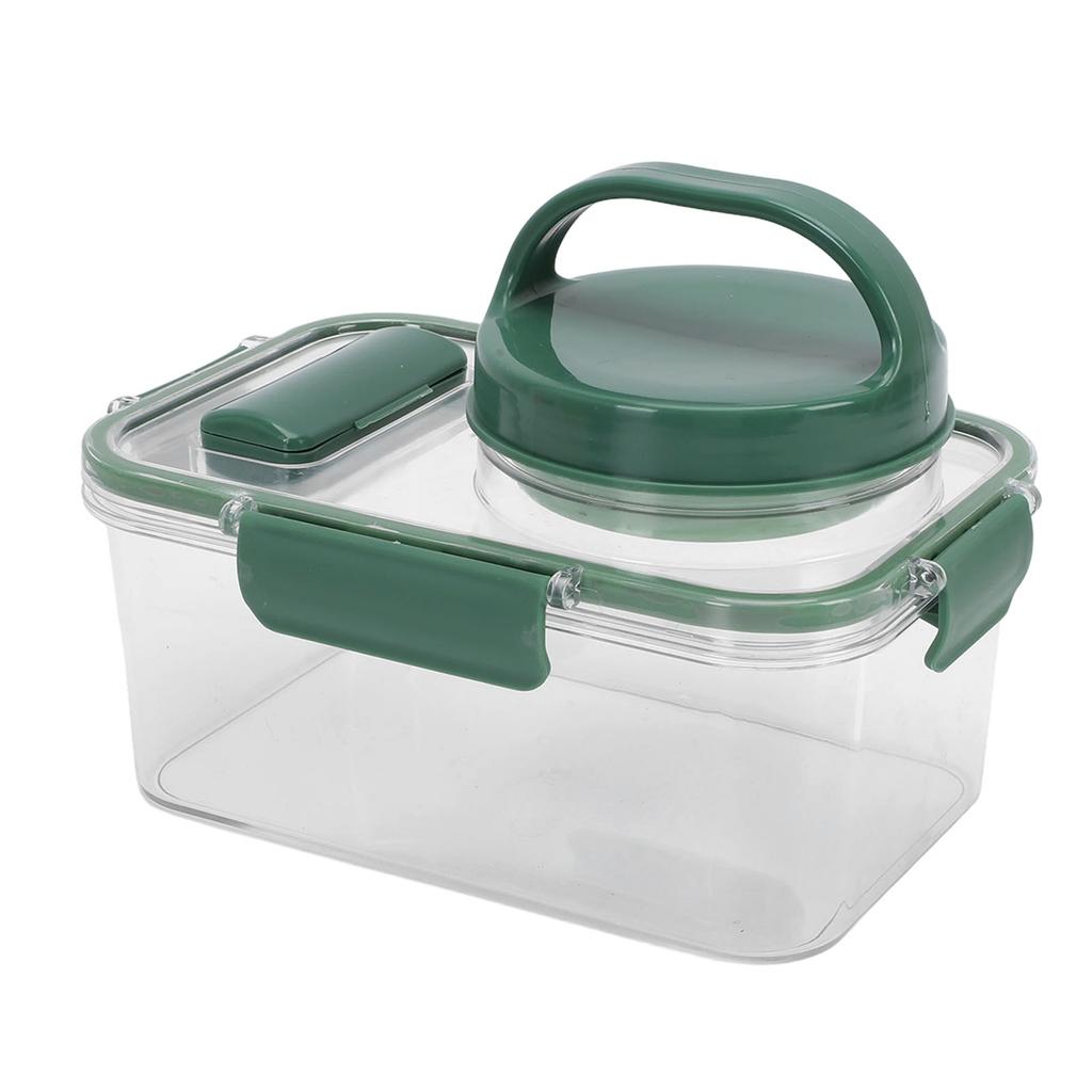 Salad Jar 1000ml Rectangular Portable Leak Proof Salad Container with Dressing Cup Fork for Outdoor Travel Picnic