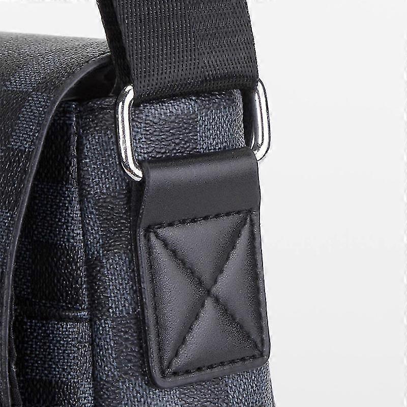 Herren Casual Karierte Umhängetasche, Leder Sportliche Messenger Bag