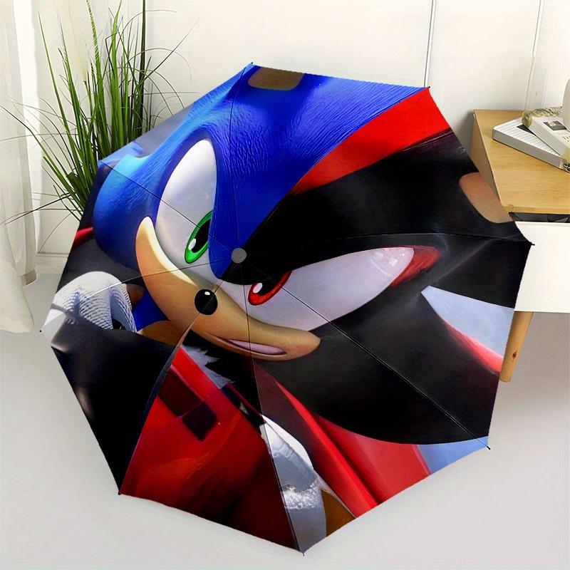 Sonic The Hedgehog  Umbrella   Cute Umbrella with Cute Design, Portable 3 Fold Compact Umbrella for Men & Women,S359