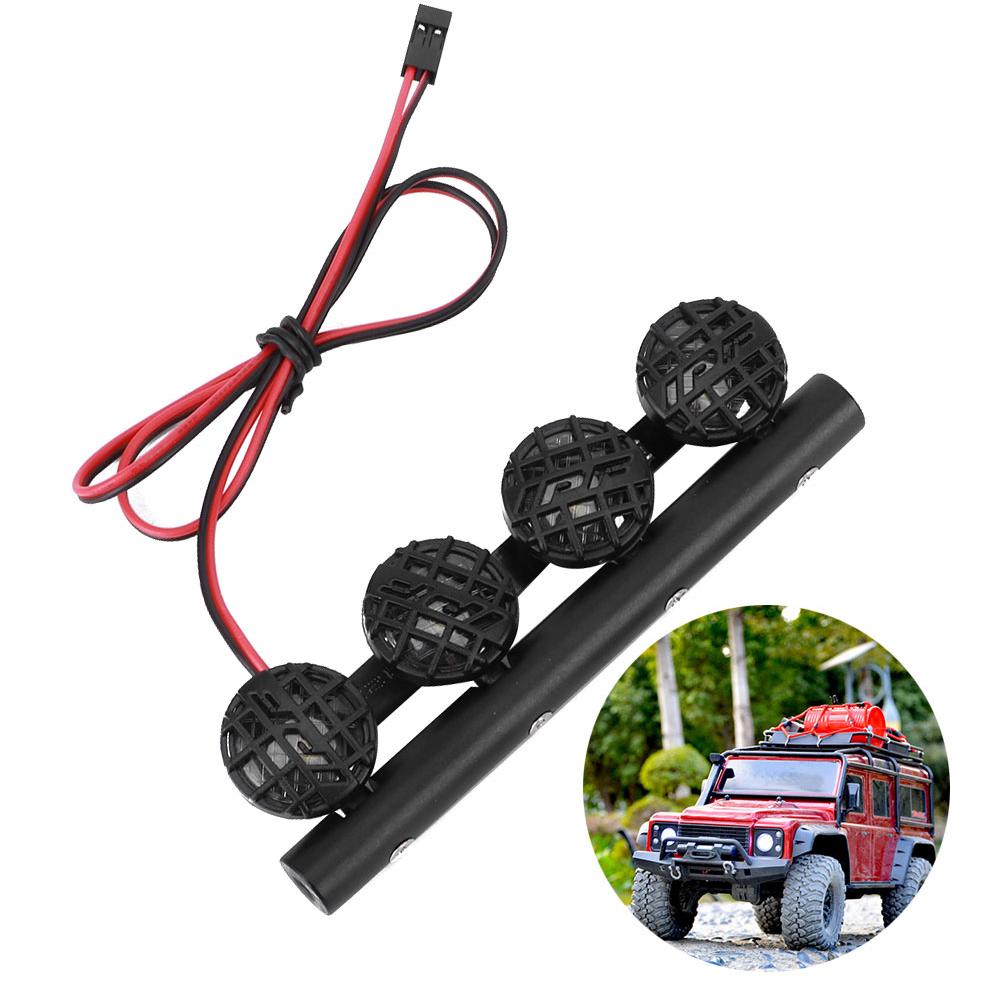 LED Roof Lamp DIY Luggage Rack Lamp Spotlight Accessory Fit for TRX4  SCX10 1 10 RC Car Crawler4LED
