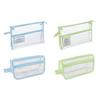 Waterproof Clear PVC Pencil Case 2 Compartment High Capacity Pen Pouches Zippered Pencil Storage Bag for School Students