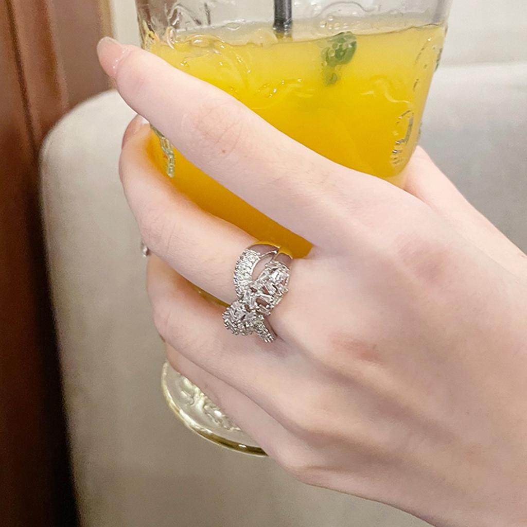 Stylish Copper Silver Ring For Women With Unique Geometric Shape And Vintage Flair