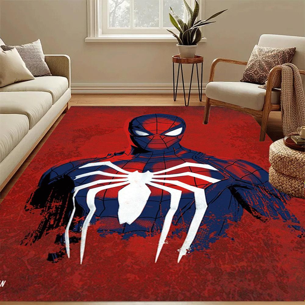 1 Stück Spider-Man Teppich, Schlafzimmer und Spielzimmer, Langlebig, Fleckenbeständig und Leicht zu Reinigen, Wohnzimmer