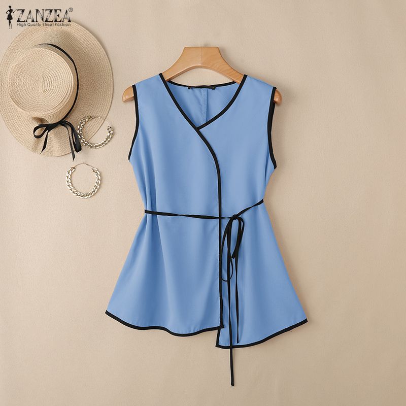 ZANZEA Elegant Women Casual V-Neck Sleeveless Tank Tops
