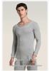 Men's 100% Cotton High-Neck Knit Thermal Set: Antibacterial Top & Bottoms, Plus Sizes