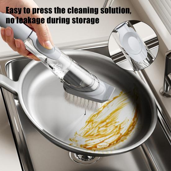 Cleaning Brush with Ergonomic Anti-Slip Handle Strong Bristles Pot Cleaner Efficient Stain Removal Multi-Purpose Kitchen Brush