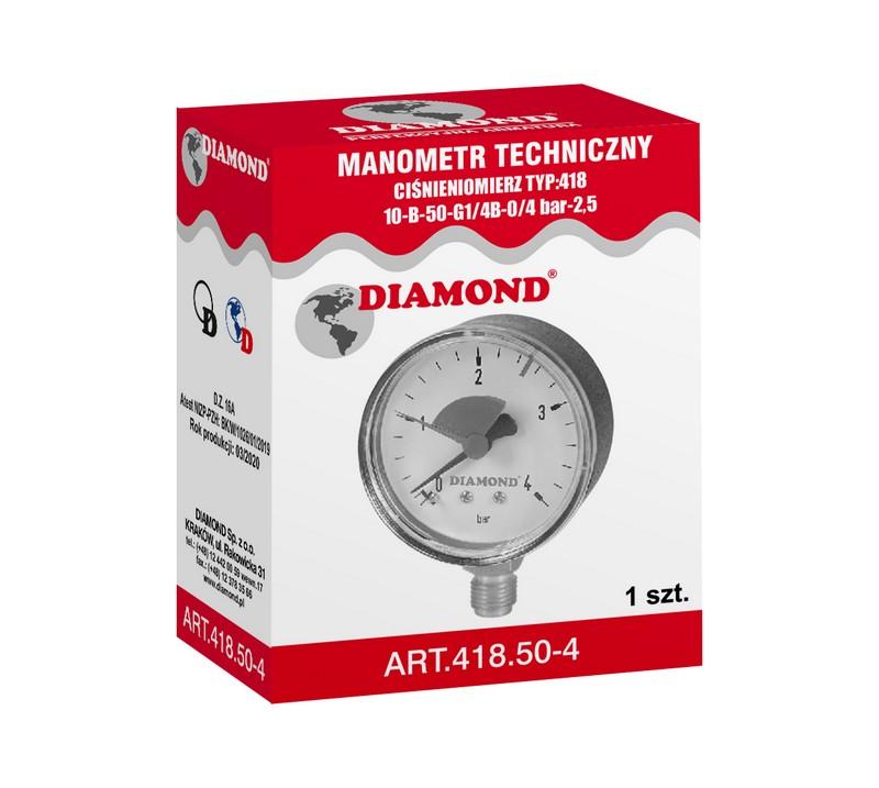 Technical Manometer Diameter 63Mm 0-4 Bar Gw 1/4' - D418.63-4