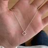 Minimalist White Copper Geometric Necklace: Versatile, Simple Clavicle Chain for Men & Women - Light Luxury, High-End Style