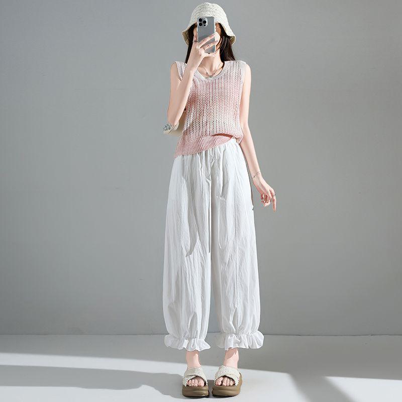 Women's Summer 2026 Lightweight Wide-Leg Lantern Pants