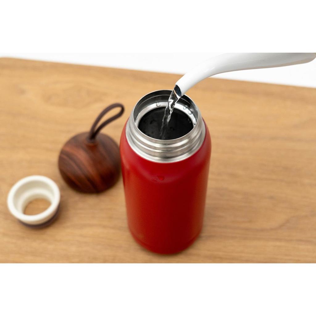 Orgo Acorn Vacuum Insulated Stainless Steel Bottle with Acorn Stylish and Red Mug, 400ml, SMBD-40, Shape, Cute,