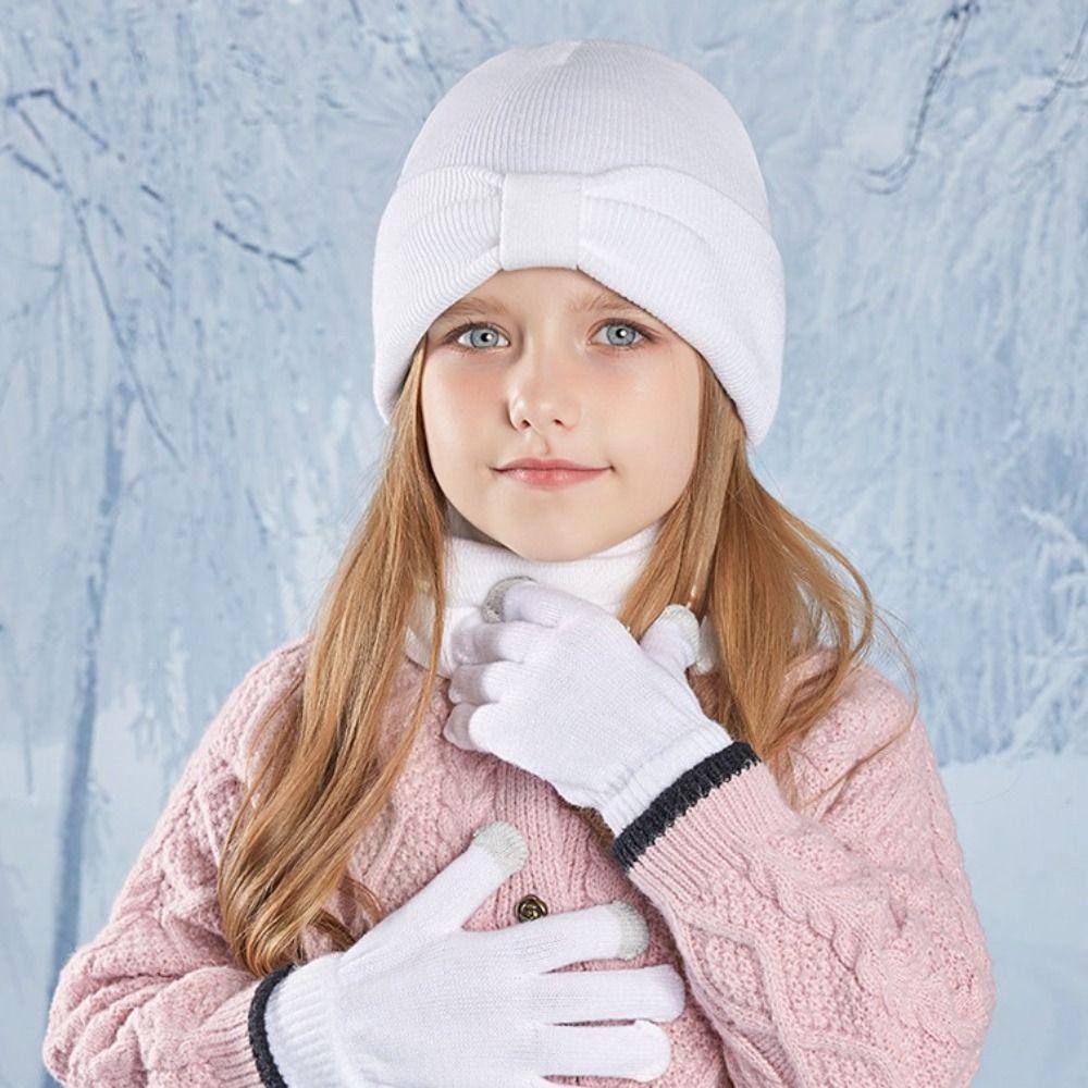 3Pcs/Set Warm Kids Hats Scarfs Gloves Set Cute Baby Beanie Cap Gift Mitten  Toddler