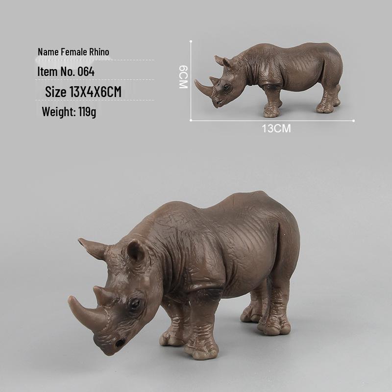 Animal Model Set: Cow, Buffalo, Ox, Rhinoceros, Bison, Bull - Educational Farm Toys for Kids